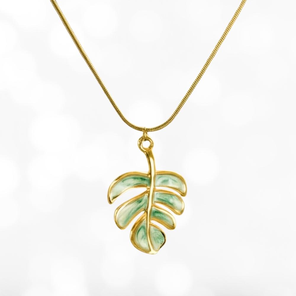 Monstera Leaf Pendant Necklace