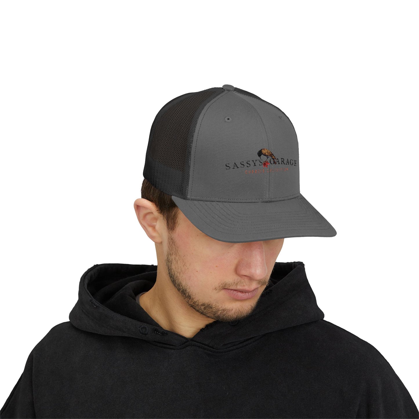Sassy's Garage Snapback Trucker Cap | Casual Style Hat for Everyday Wear, Outdoor Adventures, Fun Fashion Statement