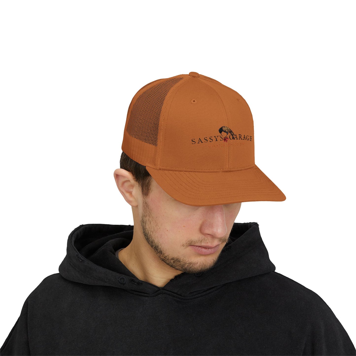 Sassy's Garage Snapback Trucker Cap | Casual Style Hat for Everyday Wear, Outdoor Adventures, Fun Fashion Statement