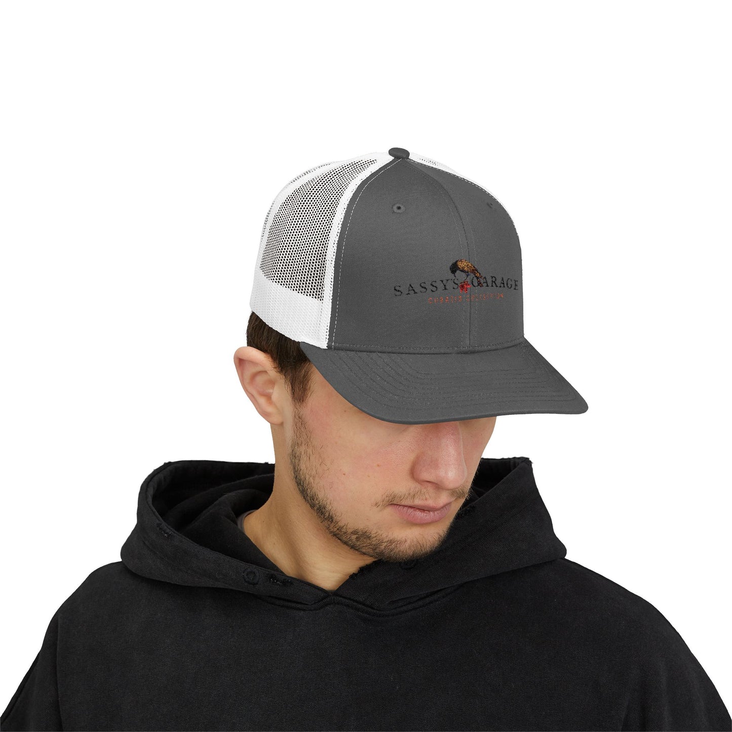 Sassy's Garage Snapback Trucker Cap | Casual Style Hat for Everyday Wear, Outdoor Adventures, Fun Fashion Statement