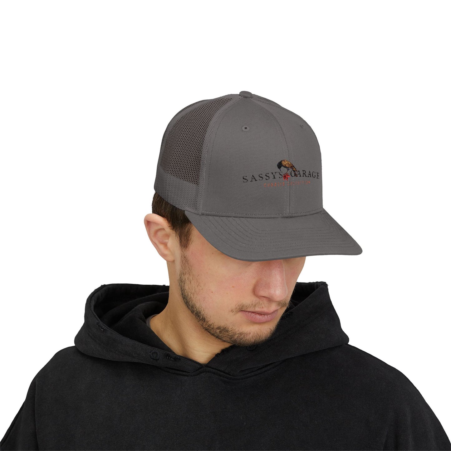 Sassy's Garage Snapback Trucker Cap | Casual Style Hat for Everyday Wear, Outdoor Adventures, Fun Fashion Statement