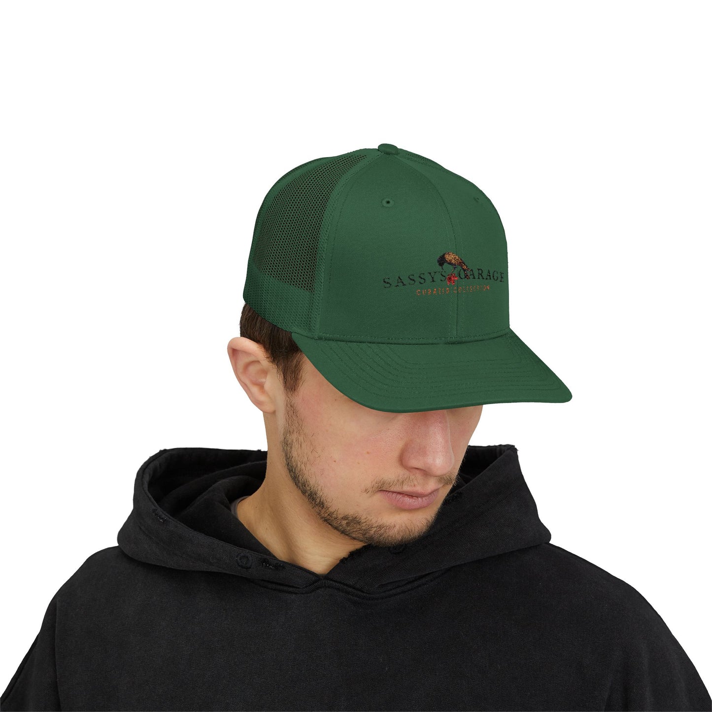 Sassy's Garage Snapback Trucker Cap | Casual Style Hat for Everyday Wear, Outdoor Adventures, Fun Fashion Statement