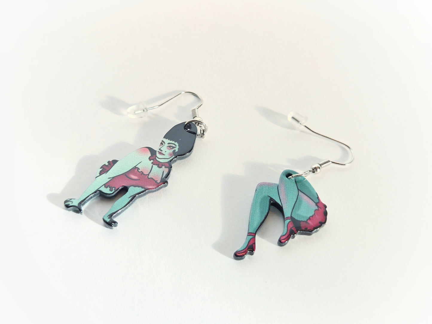 Vintage Zombie Pin-Up Girl Earrings