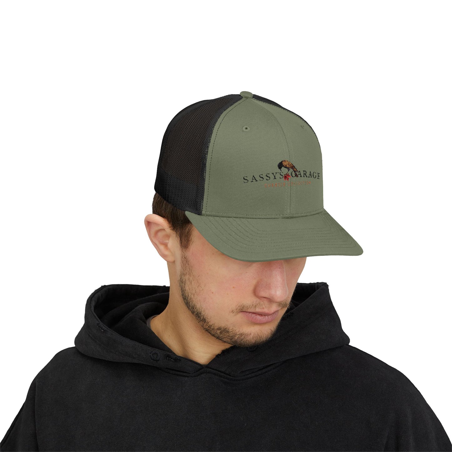 Sassy's Garage Snapback Trucker Cap | Casual Style Hat for Everyday Wear, Outdoor Adventures, Fun Fashion Statement