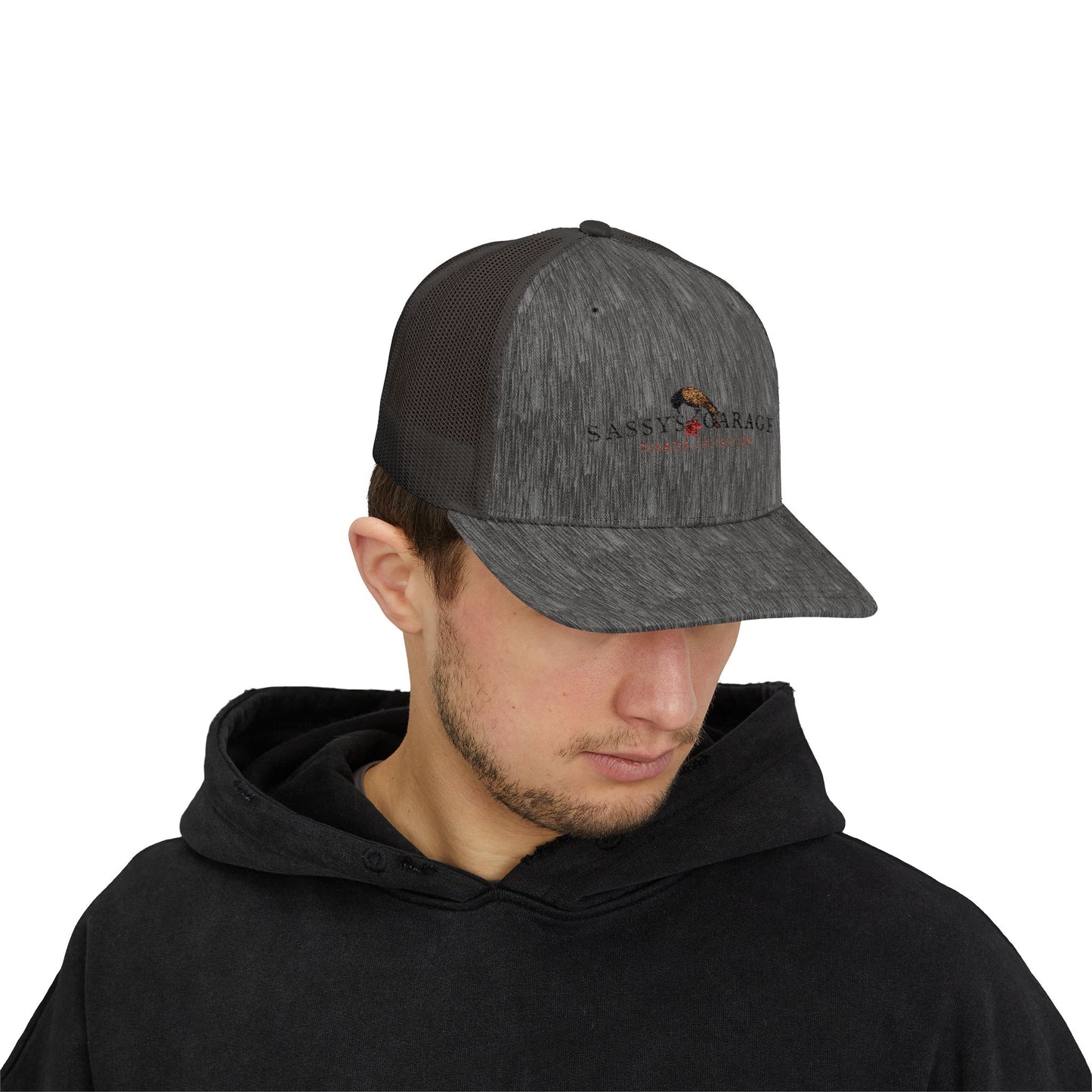 Sassy's Garage Snapback Trucker Cap | Casual Style Hat for Everyday Wear, Outdoor Adventures, Fun Fashion Statement