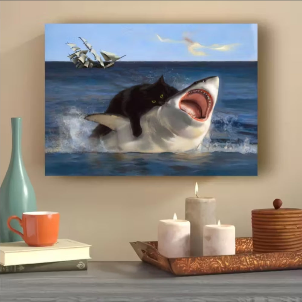 Apex Predator Epic Battle at Sea | Canvas Art Print