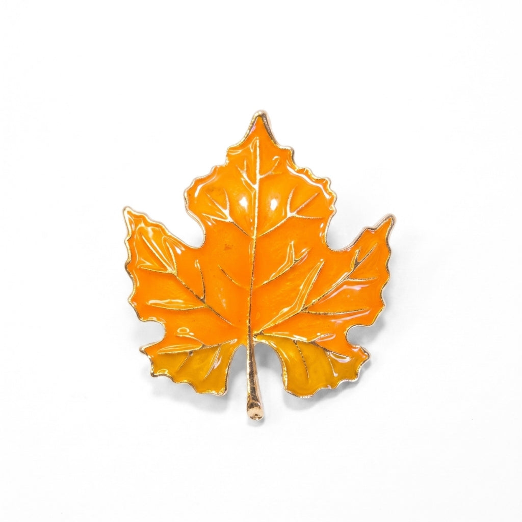Autumn Orange Maple Leaf | Brooch