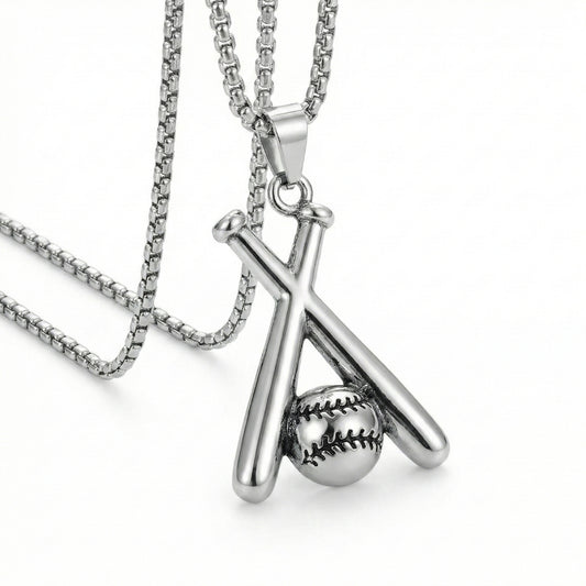 Baseball Bats & Ball Pendant | Necklace