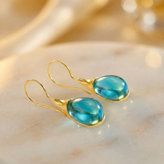 Blue Glass Teardrops | Earrings