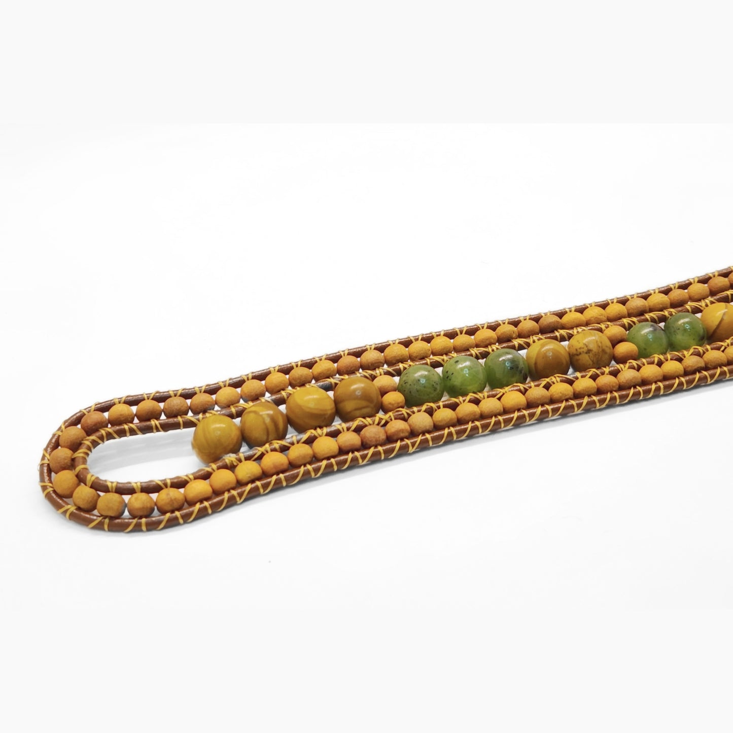 Canadian Jade & Sandalwood Cuff Bracelet
