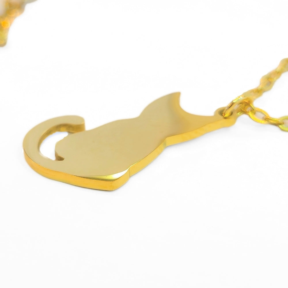 Cat Silhouette Necklace (Gold)