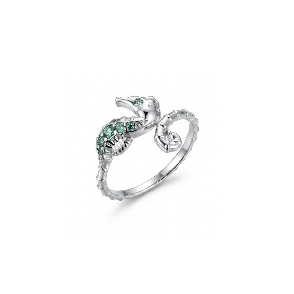 Dainty Sterling Silver Seahorse | Ring