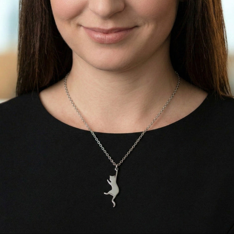 Hang In There Kitty Pendant | Necklace