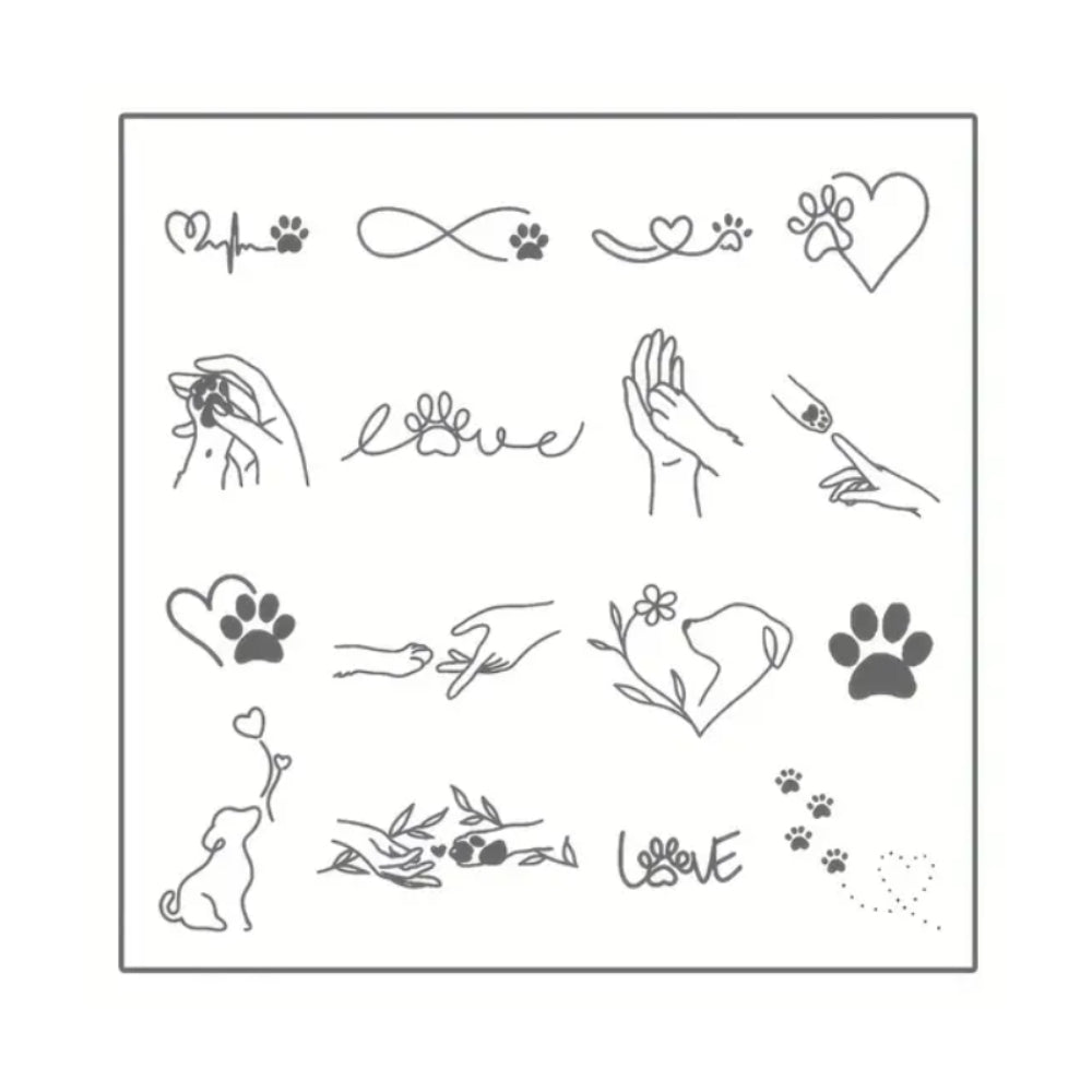 Dog Lovers Temporary Tattoo Set