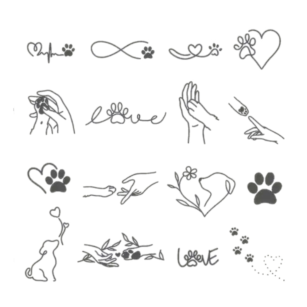 Dog Lovers Temporary Tattoo Set