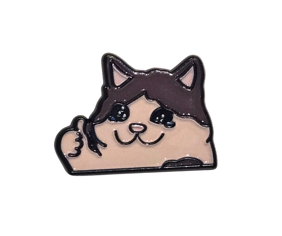 Doing Great! Sad Cat Thumbs Up Meme | Collectible Pin