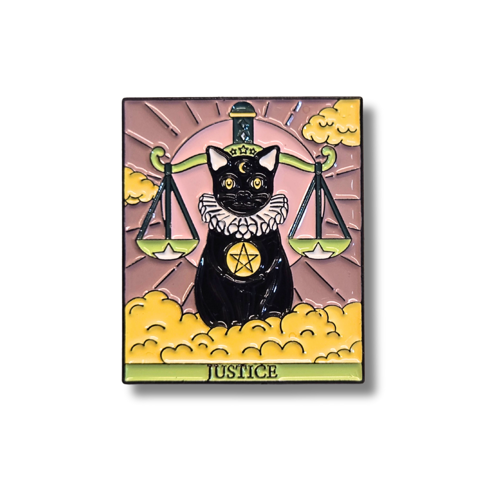 "Justice" Cat Tarot Card | Collectible Pin