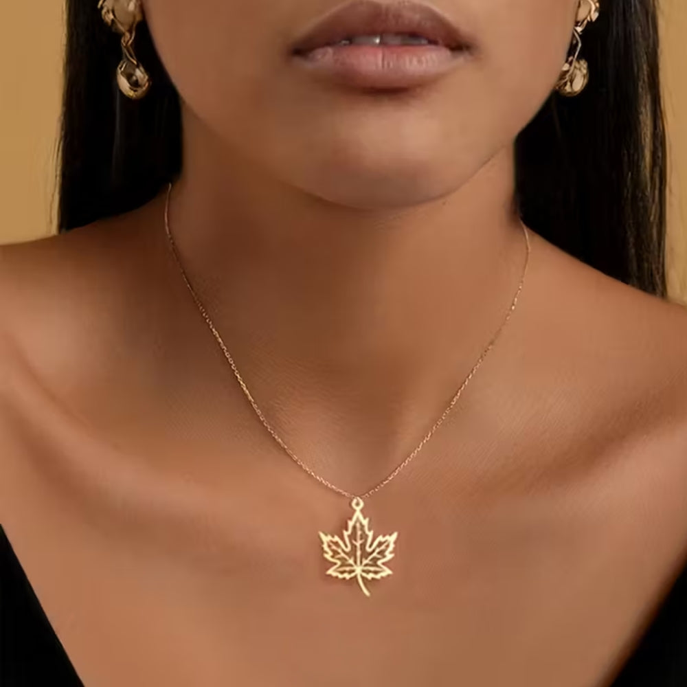 Maple Leaf Silhouette Necklace