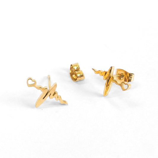 Minimalist Heartbeat Studs | Earrings