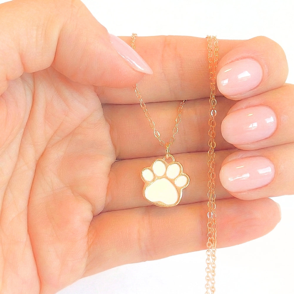 Minimalist Sterling Silver Paw Print | Necklace