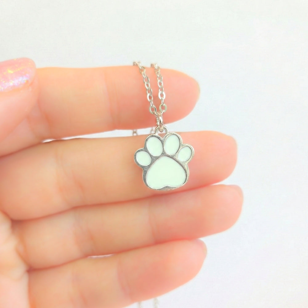 Minimalist Sterling Silver Paw Print | Necklace
