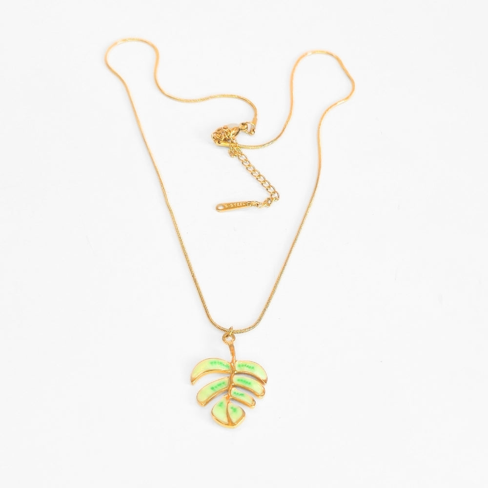 Monstera Leaf Pendant Necklace