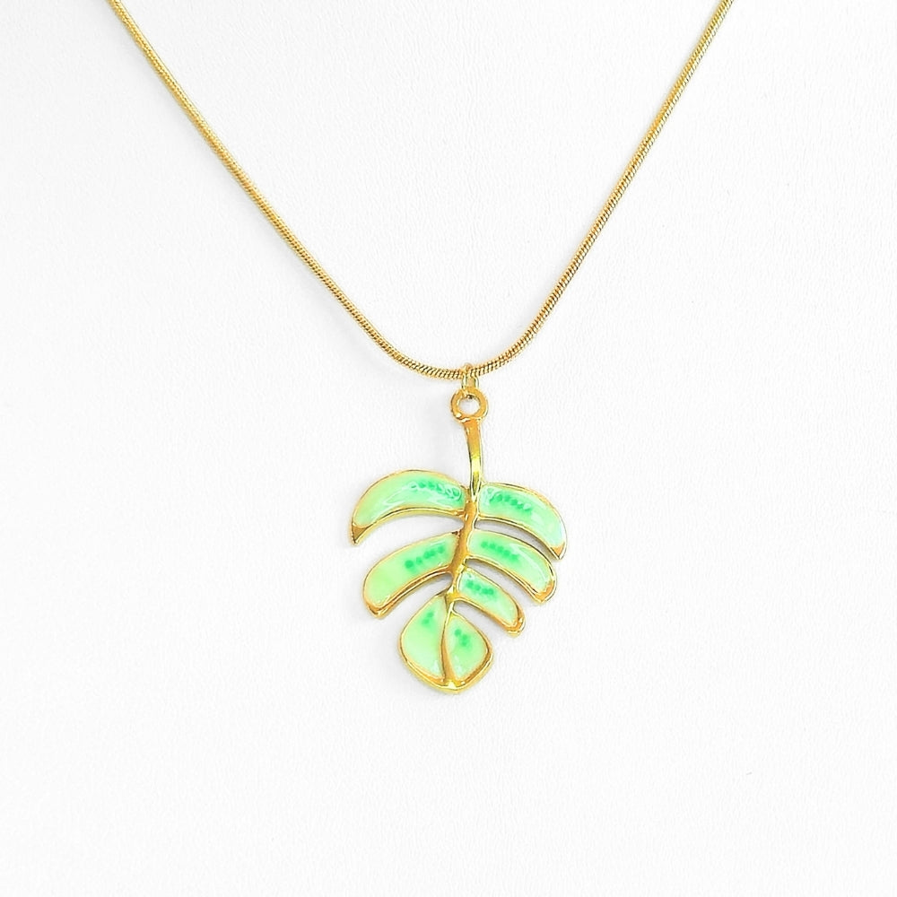 Monstera Leaf Pendant Necklace