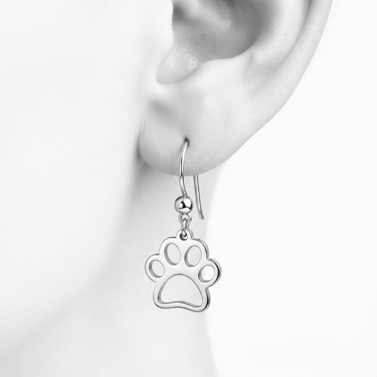 Paw Print Silhouette Dangles | Earrings