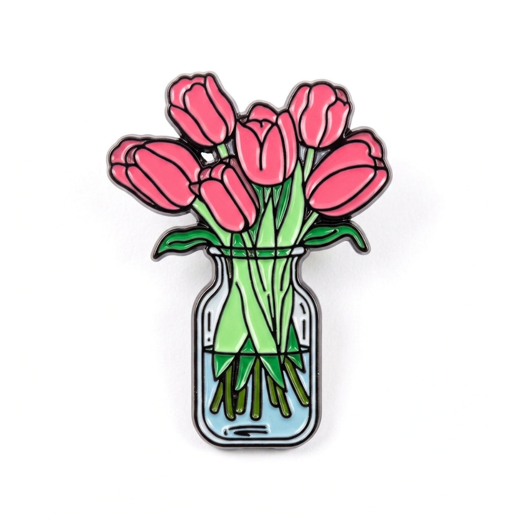 Pink Tulips in a Vase | Collectible Pin