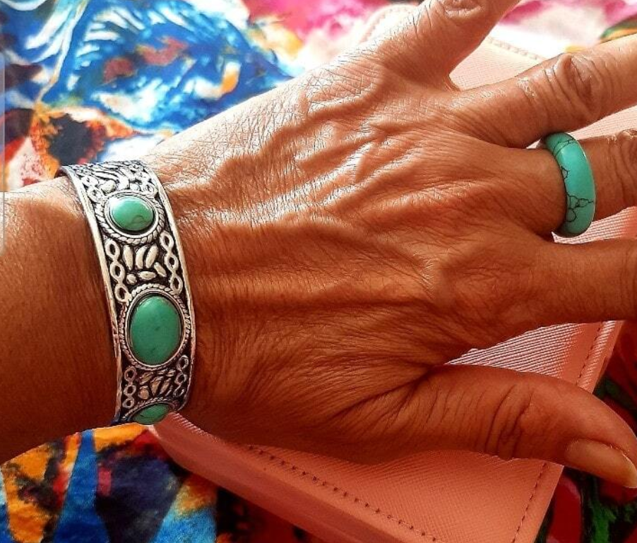 Natural Turquoise Stone Ring | Size 8