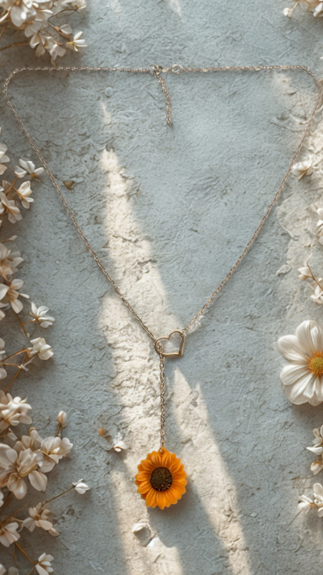 Sunflower Love Lariat Necklace