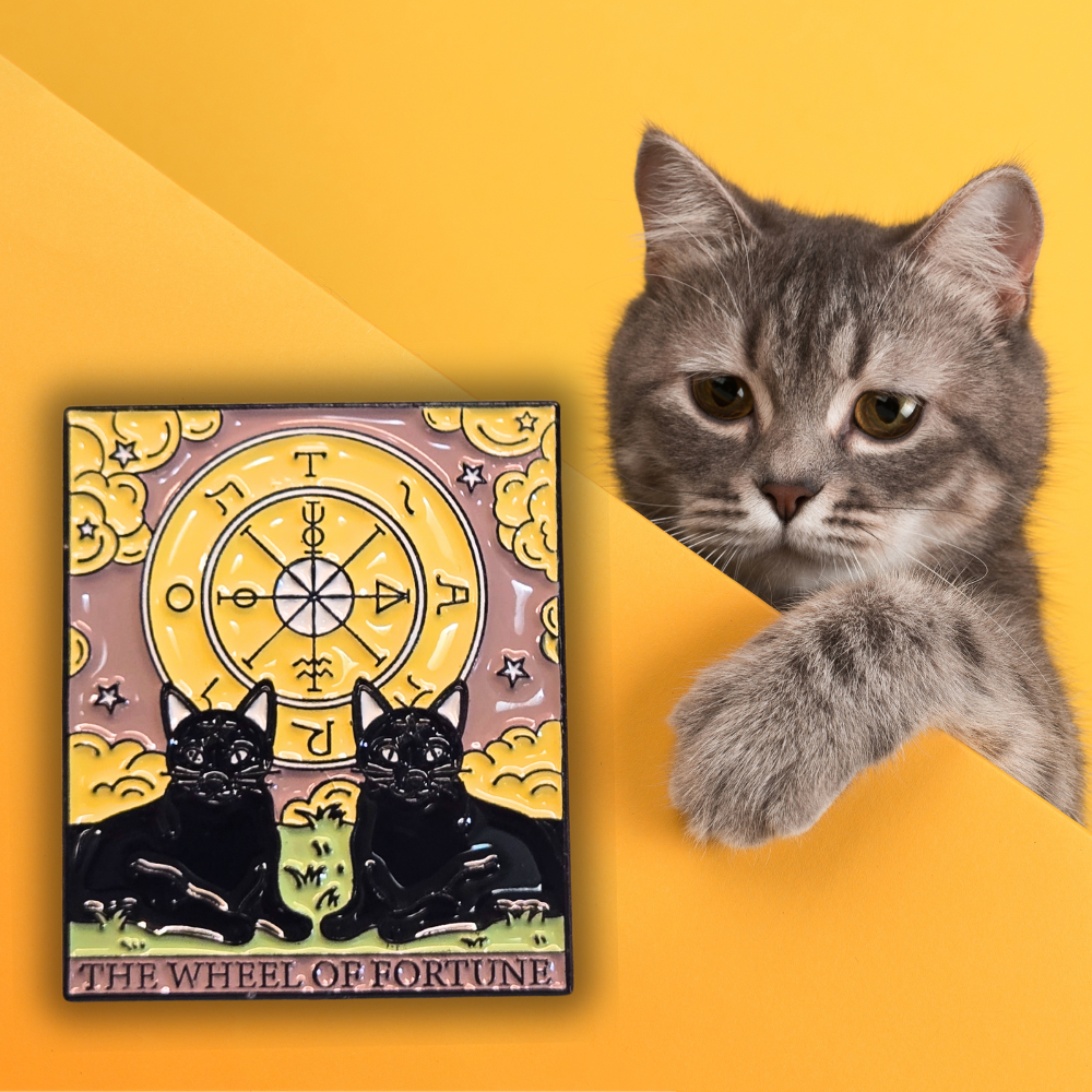 "The Wheel of Fortune" Cat Tarot Card | Collectible Pin