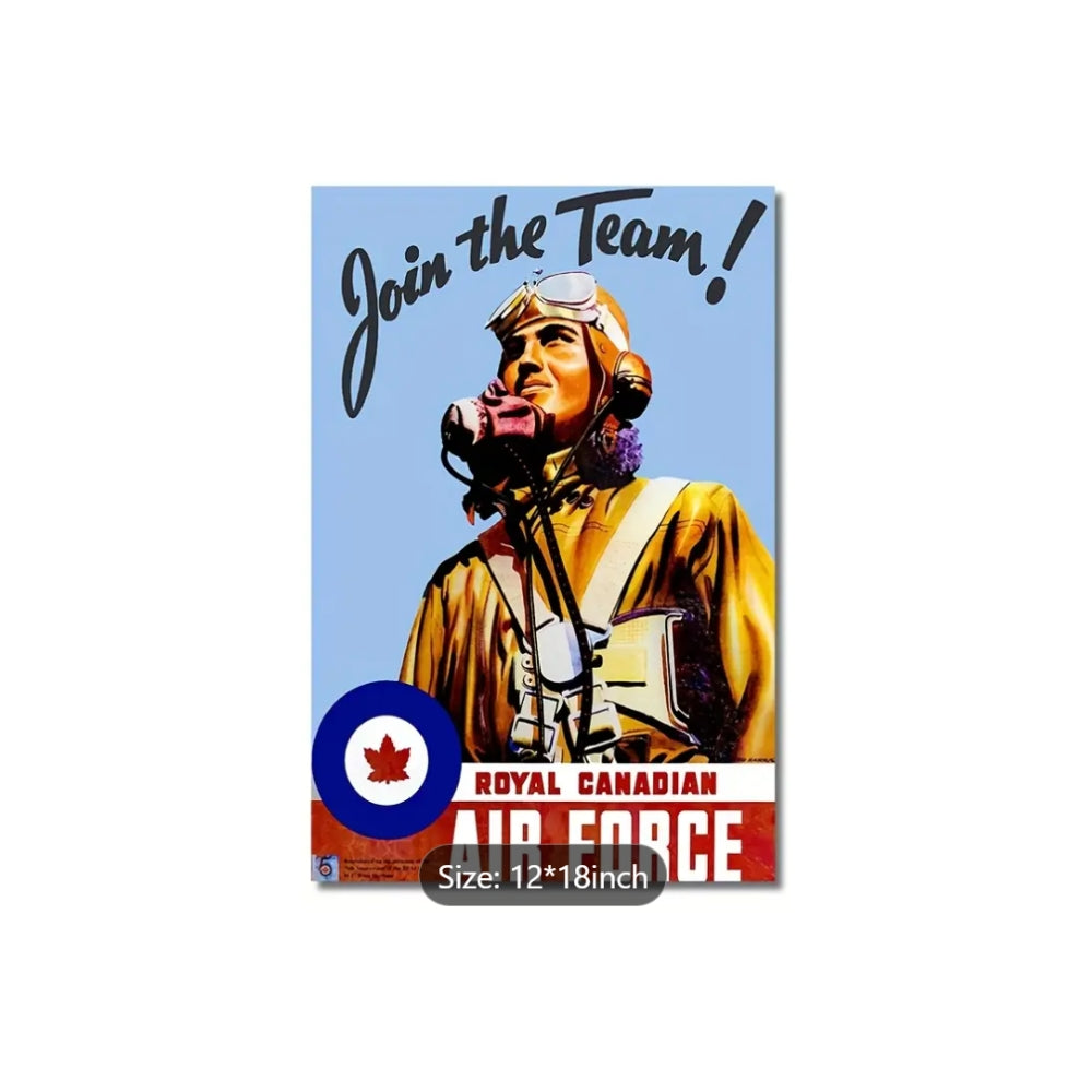 Vintage Royal Canadian Air Force Recruitment Ad | Canvas Art Print