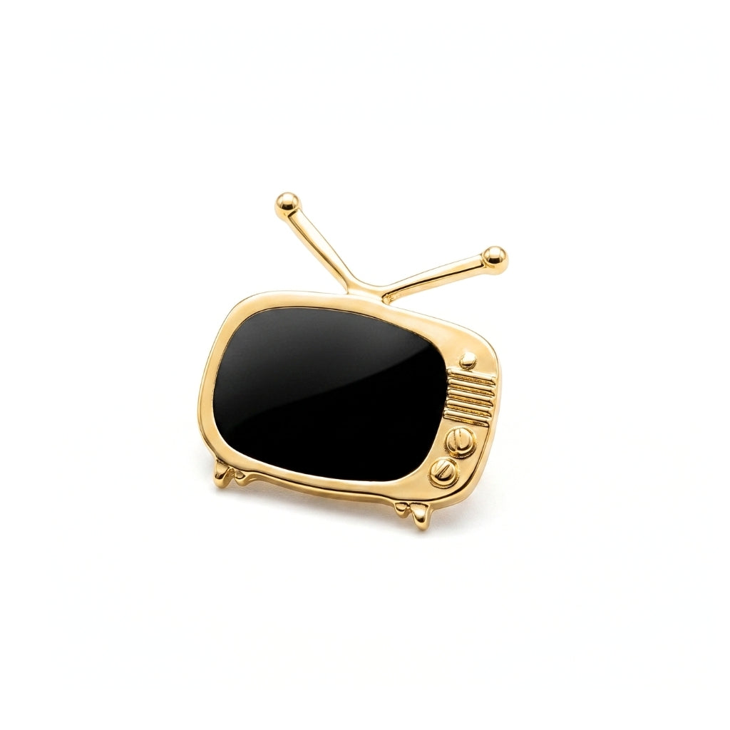 Téléviseur doré vintage | Pin's de collection