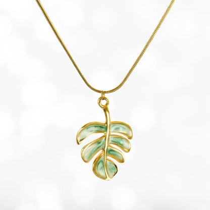 Monstera Leaf Pendant Necklace
