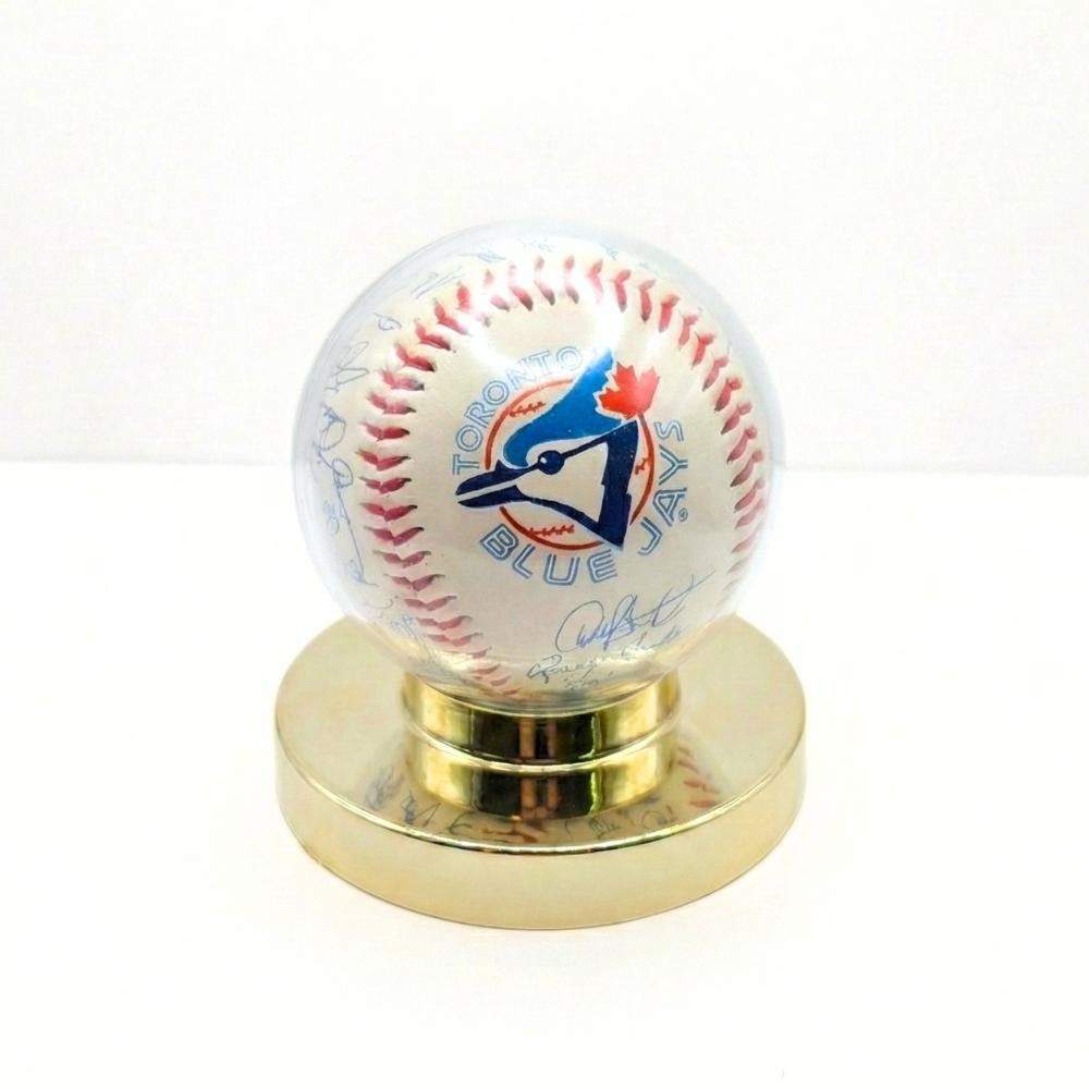 Vintage 1994 Toronto Blue Jays Team Replica Signed Baseball & Display Case