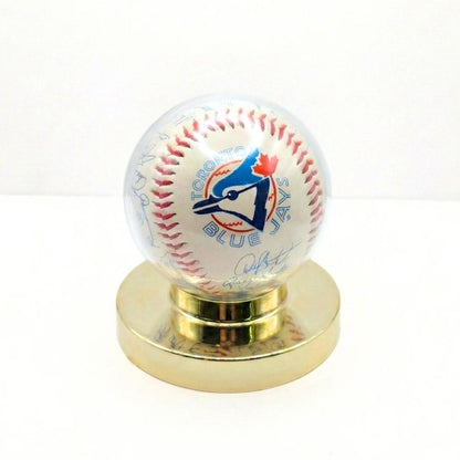 Vintage 1994 Toronto Blue Jays Team Replica Signed Baseball & Display Case