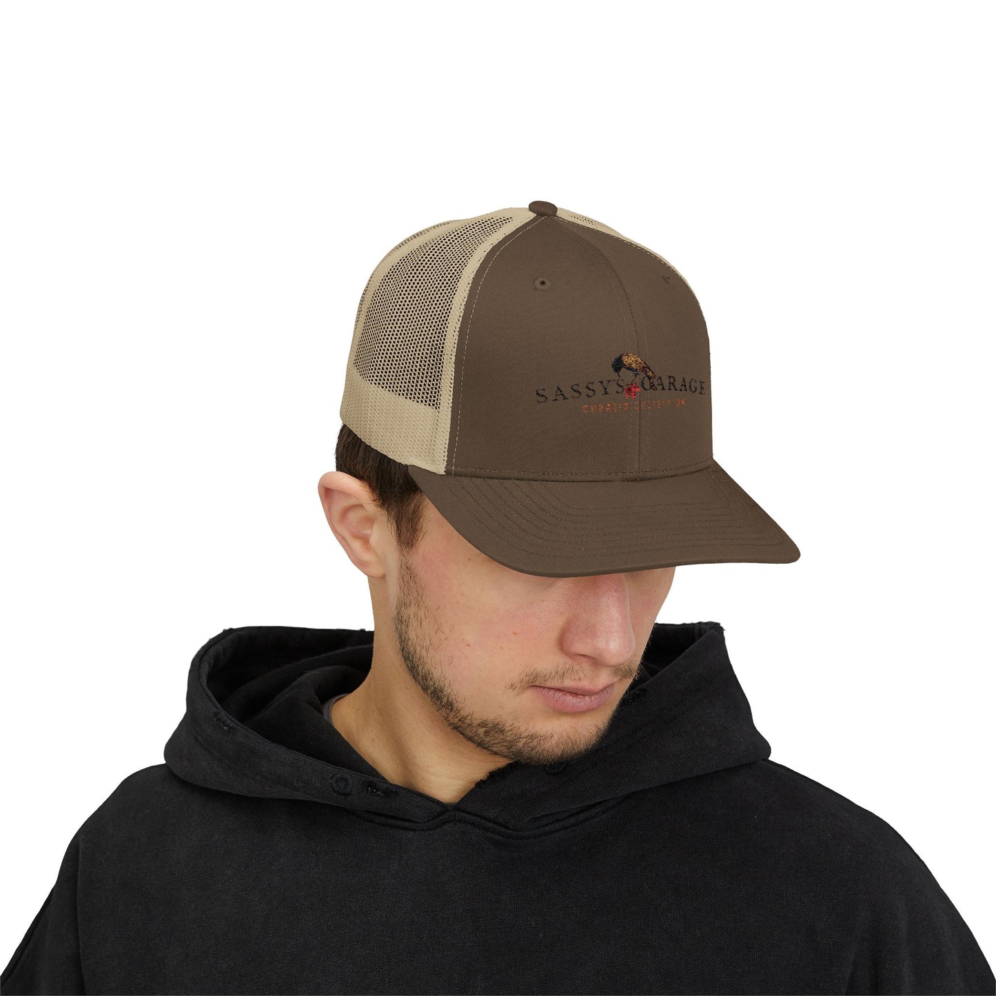 Sassy's Garage Snapback Trucker Cap | Casual Style Hat for Everyday Wear, Outdoor Adventures, Fun Fashion Statement