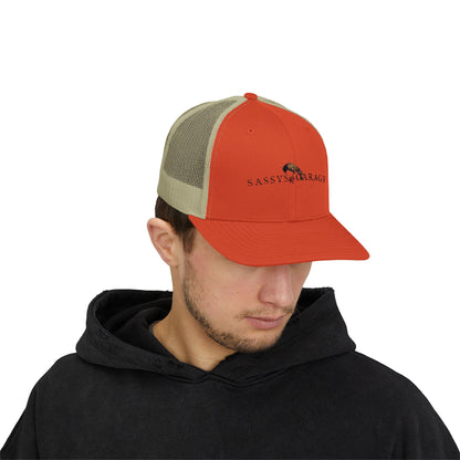 Sassy's Garage Snapback Trucker Cap | Casual Style Hat for Everyday Wear, Outdoor Adventures, Fun Fashion Statement