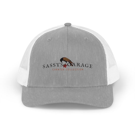 Sassy's Garage Snapback Trucker Cap | Casual Style Hat for Everyday Wear, Outdoor Adventures, Fun Fashion Statement