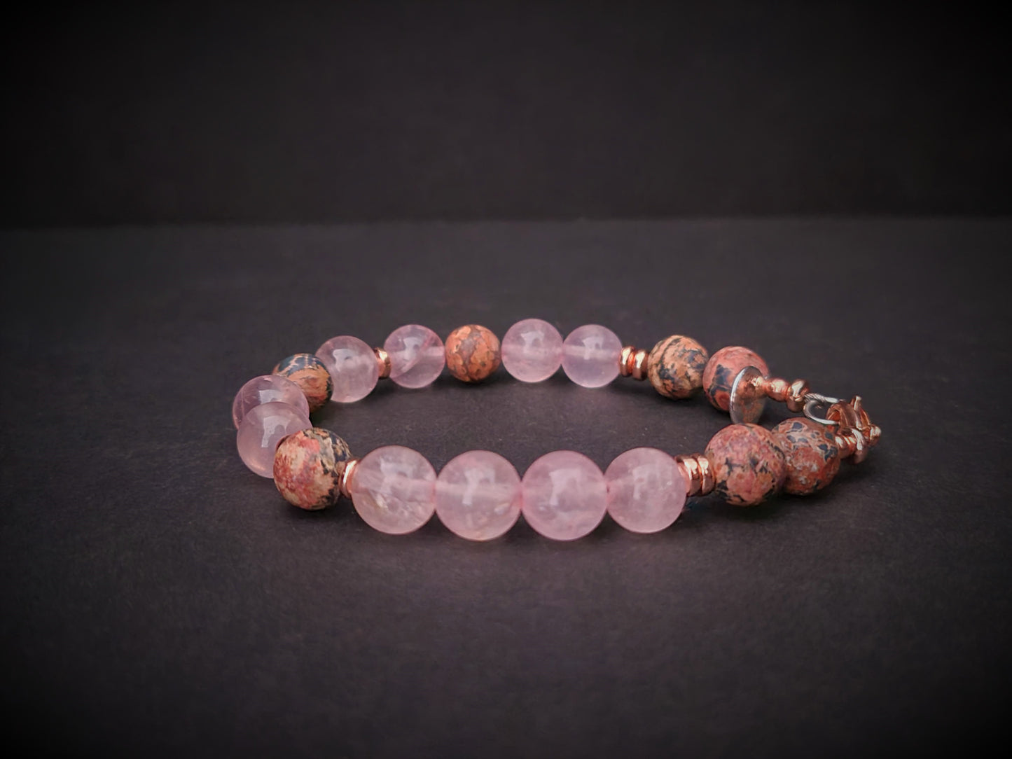 Rose Quartz & Leopard Jasper Bracelet