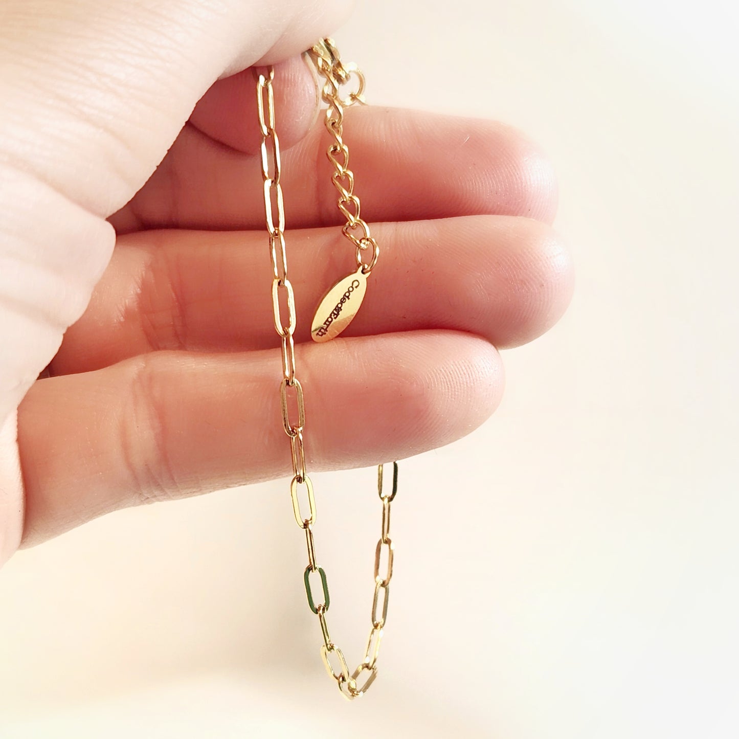Gold Plated Stainless Steel Paperclip Bracelet
