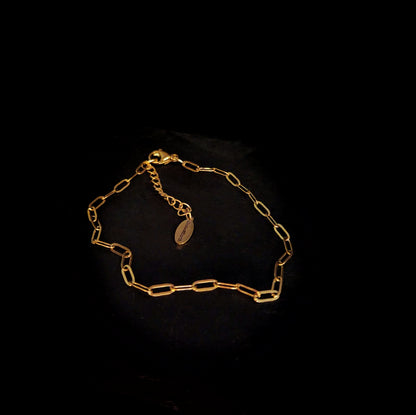 Gold Plated Stainless Steel Paperclip Bracelet