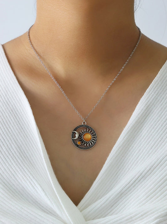 Boho Sun & Moon Necklace