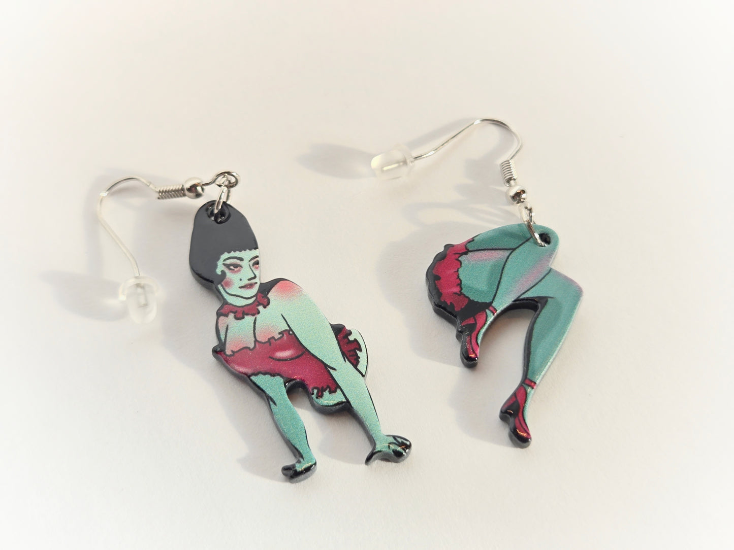 Vintage Zombie Pin-Up Girl Earrings