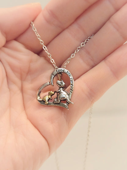 Mom & Daughter Matching Necklaces | I Love You Forever - Mama & Baby Dinosaurs