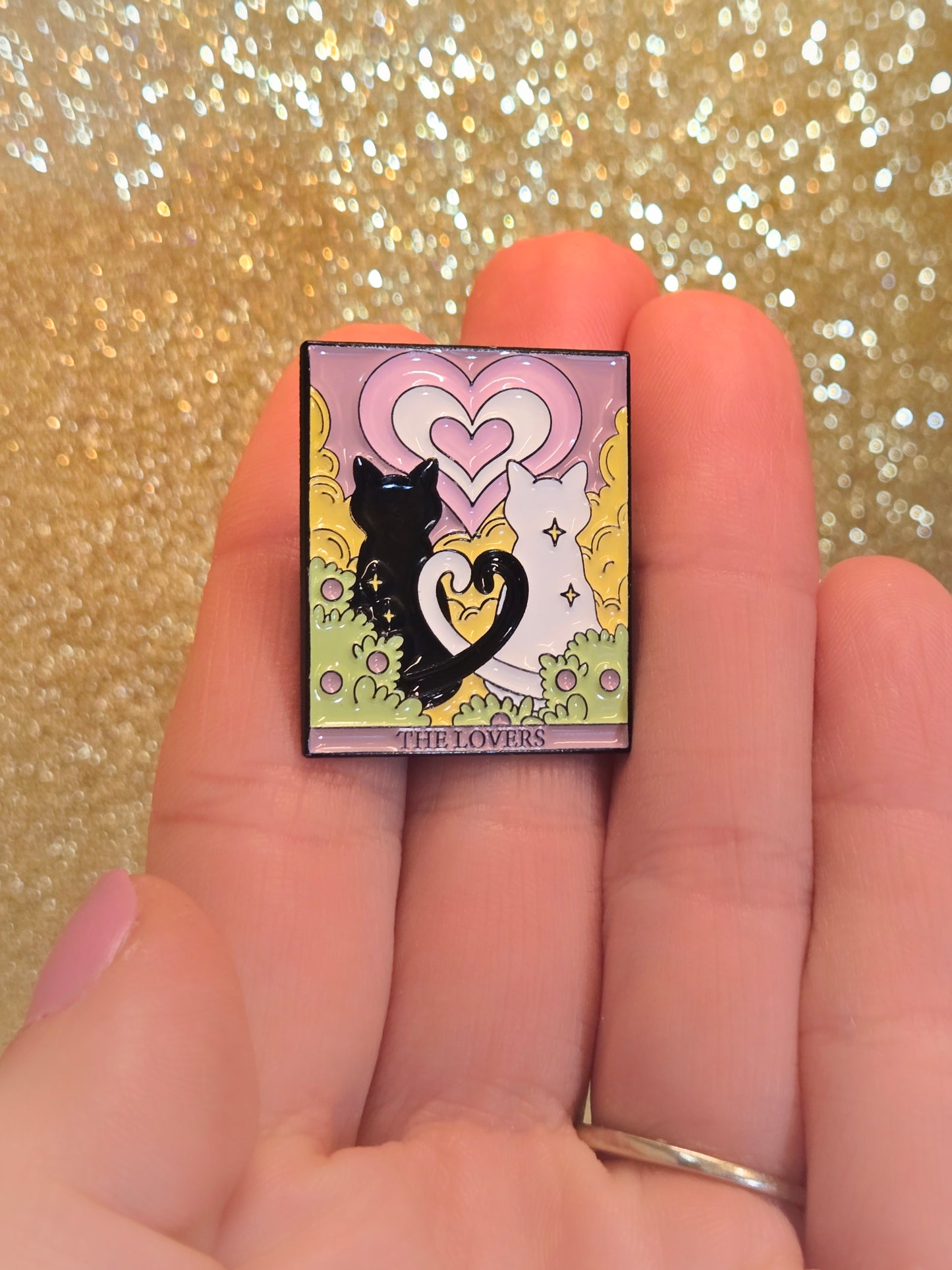 "The Lovers" Cat Tarot Card | Collectible Pin