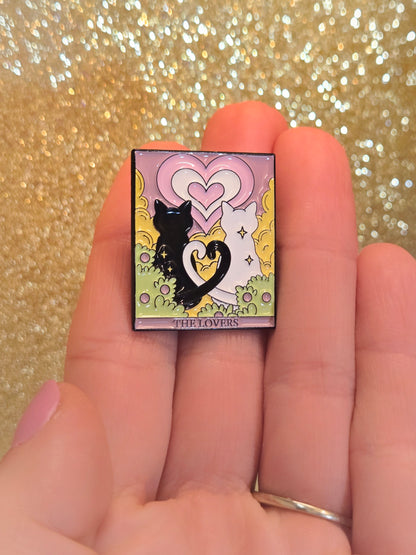 "The Lovers" Cat Tarot Card | Collectible Pin