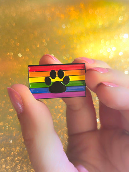 Paw Print Rainbow Flag | Collectible Pin