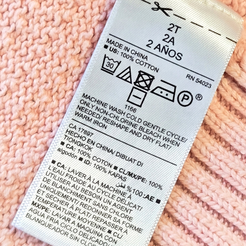 Kids 2T Pink Cotton Knit Cardigan | Old Navy